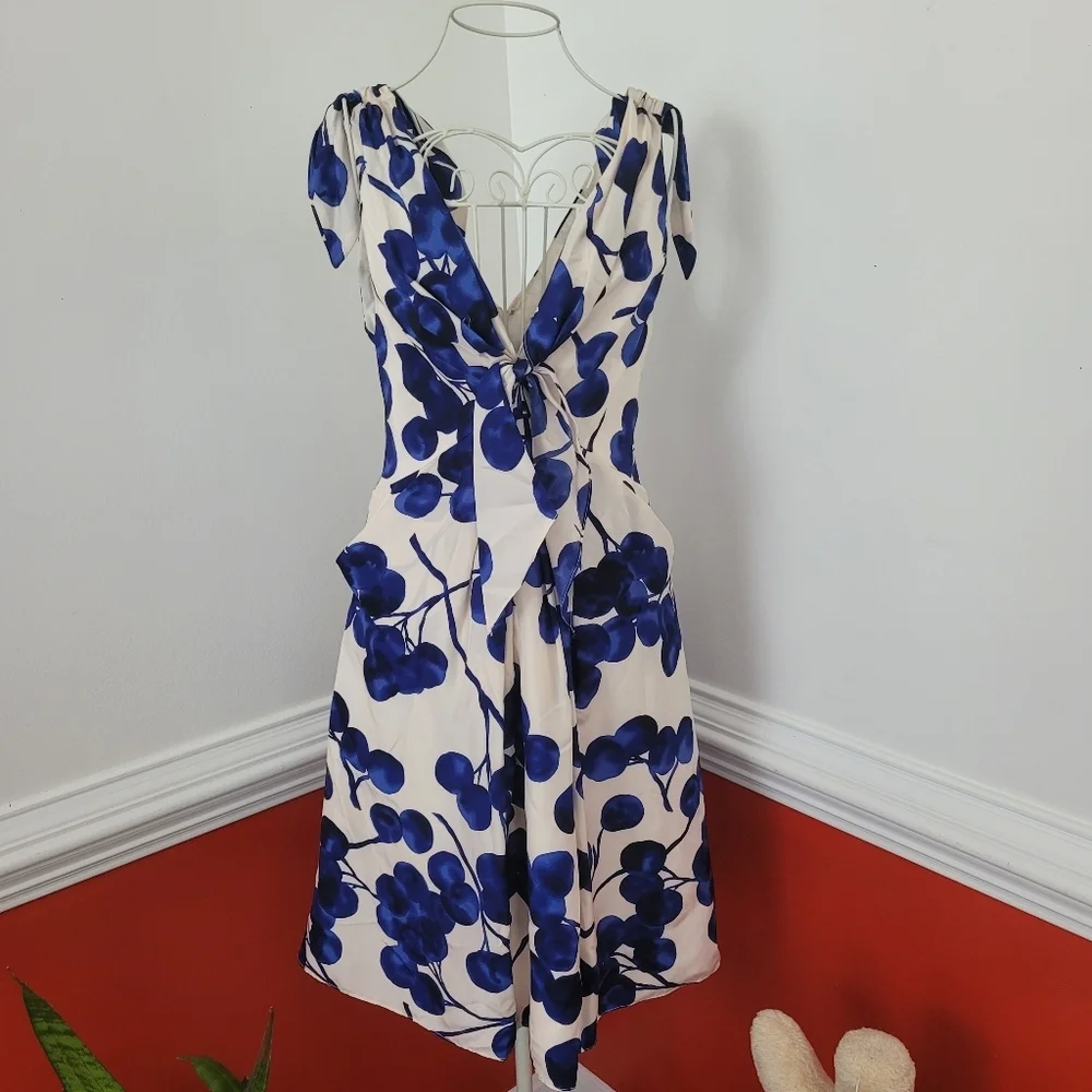 Anthropologie Yoana Barashi All Silk Floral Print Dress Size 4 - Picture 1 of 8